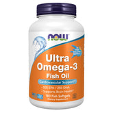 NOW Foods frasco frontal mostrando 180 softgels y etiqueta clara