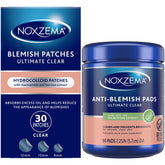 Noxzema kit frontal mostrando parches y pads y conveniencia
