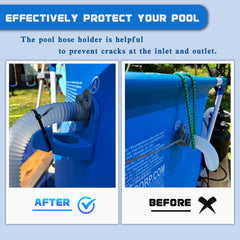 Nsxc soporte instalado en piscina Intex mostrando elevación y prevención de dobleces
