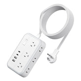 NTONPOWER regleta frontal con 6 enchufes y 4 puertos USB para múltiples dispositivos