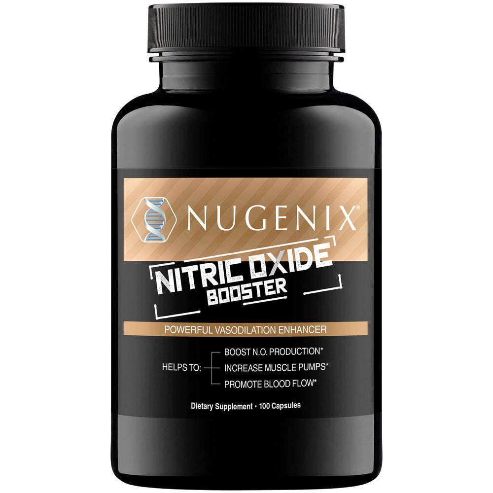 Nugenix frasco frontal mostrando la etiqueta y concentración de ingredientes