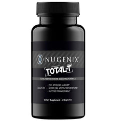 Nugenix Total-T frente del empaque mostrando beneficio de soporte energético