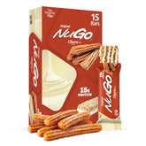 NuGo empaque frontal mostrando barritas y beneficio de proteína
