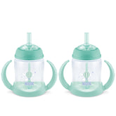 NUK vista frontal del pack de dos vasos, práctico para padres
