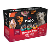 Nulo pack frontal con 12 latas mostrando variedad y conveniencia