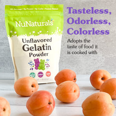 NuNaturals dissolved gelatin being poured into sauce to thicken smoothly