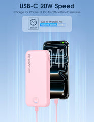 Nusyddy puertos USB-A y USB-C demostrando capacidad de múltiples cargas