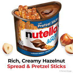 Nutella palitos de pretzel crujientes listos para mojar con contraste salado