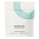 Nutrafol bolsa frontal mostrando cápsulas y beneficio para densidad capilar