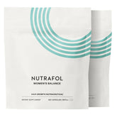 Nutrafol frontal del embalaje mostrando el producto y beneficios visibles