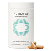 Nutrafol frasco frontal mostrando diseño y beneficio para crecimiento capilar