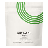 Nutrafol pouch frente mostrando empaque y beneficio de densidad
