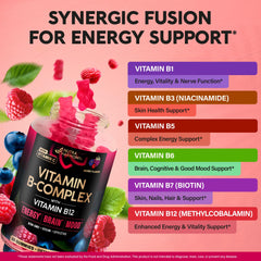 NUTRAHARMONY etiqueta con lista de vitaminas B y complementos, detalle informativo