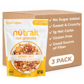 NuTrail empaque frontal Honey Nut mostrando el sellado y atractivo natural