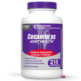 Nutramax Cosamin DS vista frontal con frasco completo y etiqueta clara beneficiando la confianza