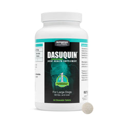 Nutramax Dasuquin frente del envase mostrando 84 comprimidos y beneficio confianza