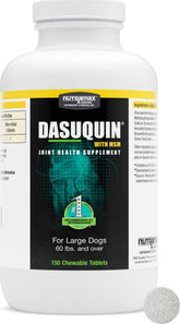 Nutramax Dasuquin MSM envase frontal que muestra 150 tabletas y confianza veterinaria