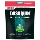 Nutramax Dasuquin Senior frente del empaque mostrando 84 masticables y beneficio práctico