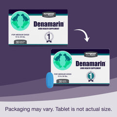 Nutramax Denamarin varias tabletas dentro del frasco demostrando cantidad disponible