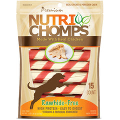 Nutri Chomps paquete frontal mostrando 15 twists, conveniencia y frescura