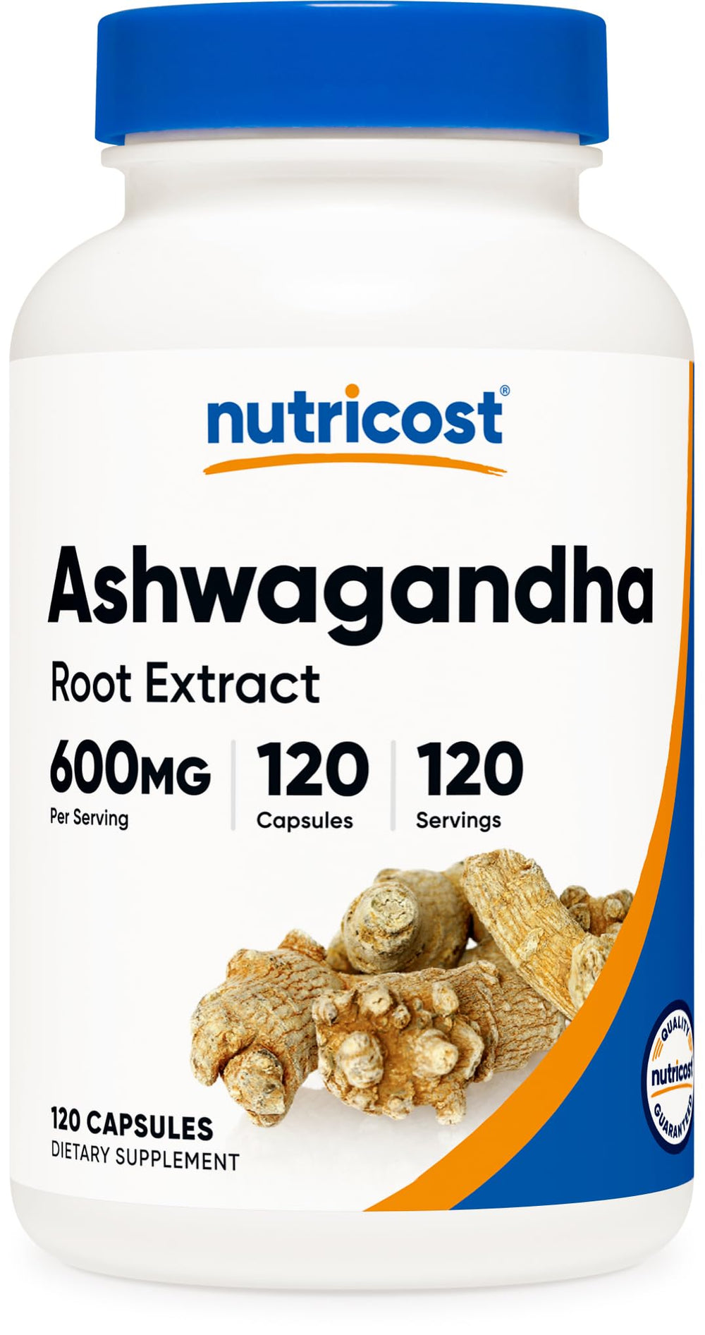 Nutricost frasco frontal mostrando etiqueta y tamaño práctico