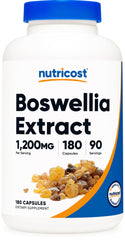 Nutricost frasco frontal mostrando 180 cápsulas y la marca clara