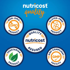 Nutricost cápsula en mano para comparar tamaño y facilidad de toma