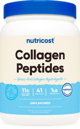 Nutricost envase frontal mostrando el producto y beneficios de calidad