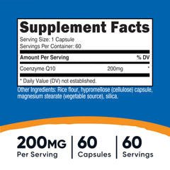 Nutricost detalle de cápsula vegetariana resaltando 200 mg por cápsula