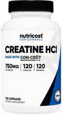Nutricost bote frontal mostrando 120 cápsulas y etiqueta clara