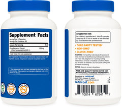 Nutricost etiqueta con lista de ingredientes y certificaciones visibles
