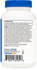 Nutricost etiqueta nutricional cercana con información de 25 mg por cápsula