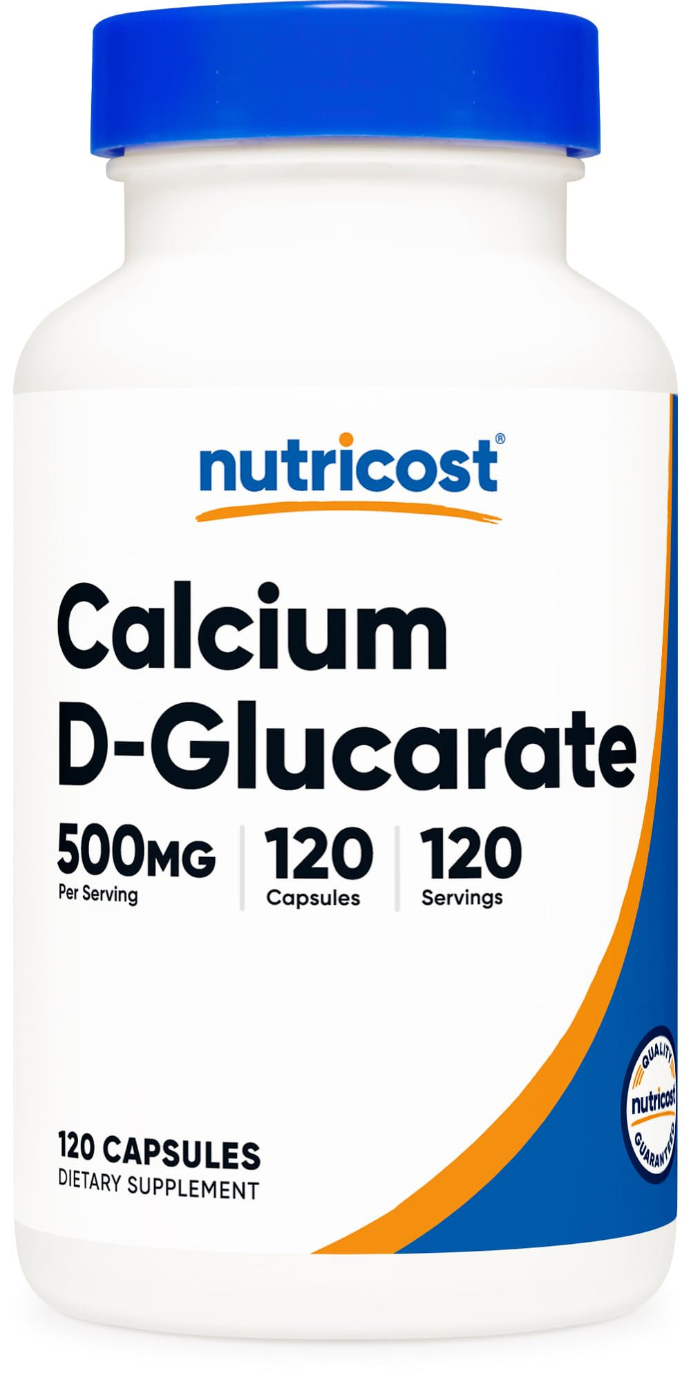 Nutricost frasco frontal mostrando 120 cápsulas y etiquetado claro