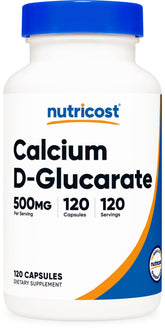 Nutricost frasco frontal mostrando 120 cápsulas y etiquetado claro