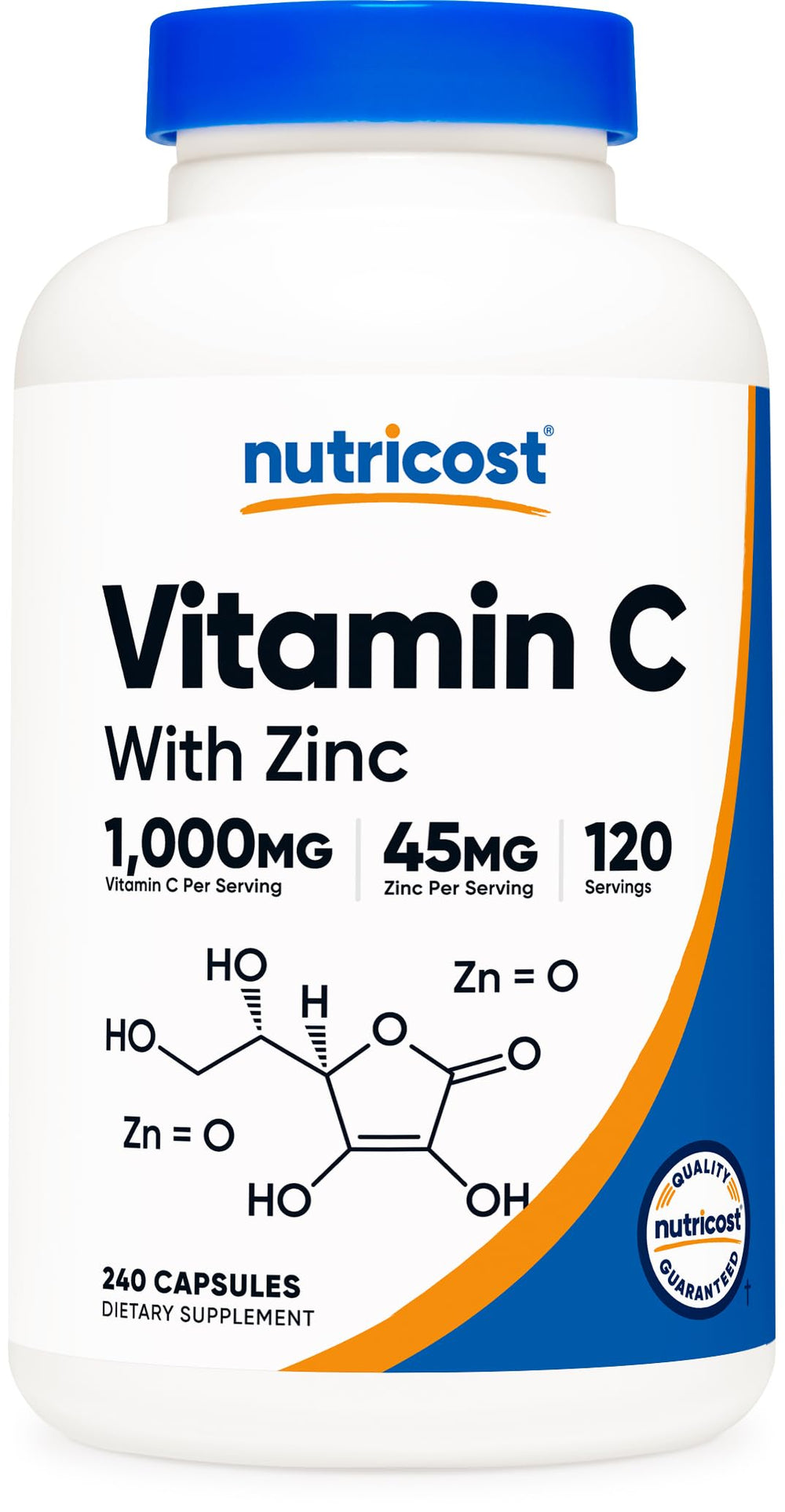 Nutricost frente del envase mostrando beneficios y cantidad de porciones