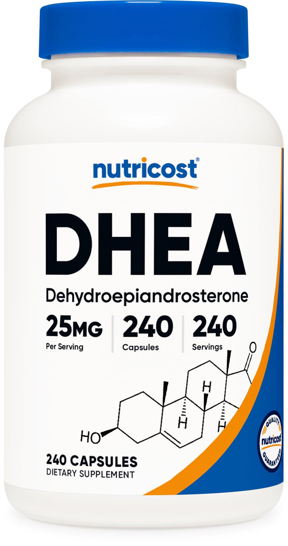 Nutricost frasco frente mostrando la etiqueta clara y sin alérgenos