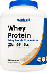 Nutricost envase frontal 5 lb mostrando producto y sello de calidad
