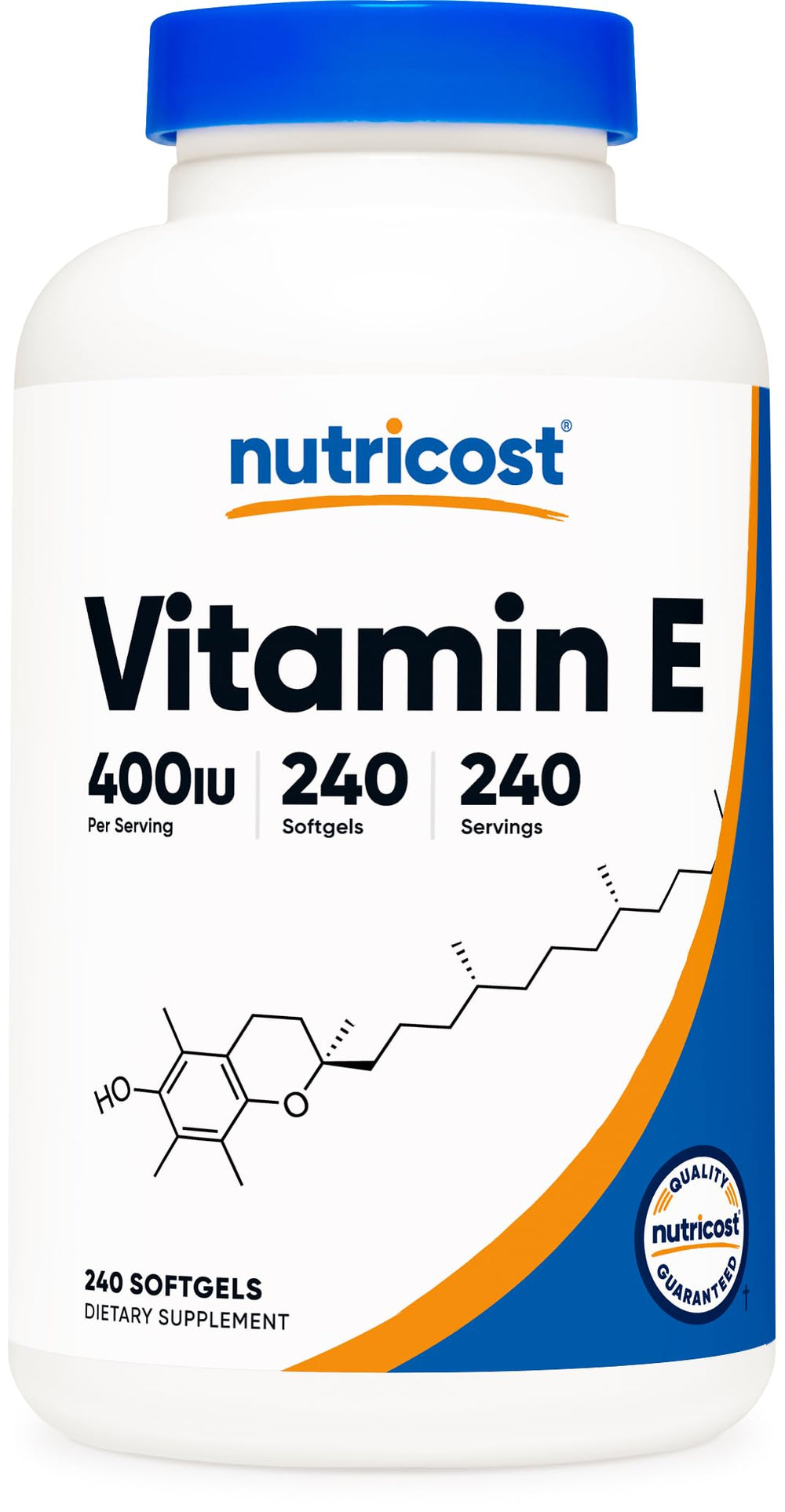 Nutricost imagen frontal del frasco mostrando 240 cápsulas y beneficios