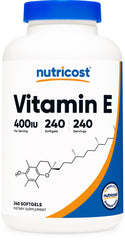 Nutricost imagen frontal del frasco mostrando 240 cápsulas y beneficios
