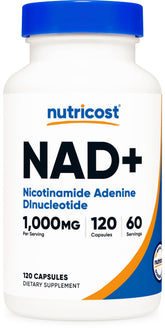 Nutricost frasco frontal mostrando 120 cápsulas y etiqueta clara