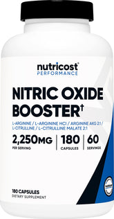 Nutricost frasco frontal mostrando etiqueta clara y beneficios visuales
