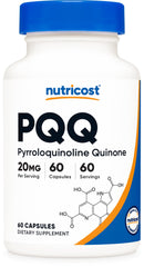 Nutricost PQQ frasco frontal mostrando el envase y cantidad
