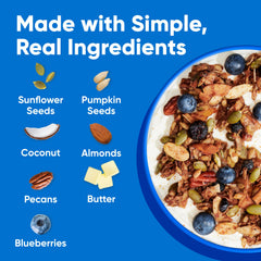 NuTrail granola en cuchara sobre yogur aporta crocancia y sabor