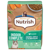 Nutrish bolsa frontal 14 lb mostrando etiqueta y beneficios