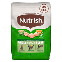 Nutrish saco frontal 14 lb mostrando diseño y beneficio nutricional