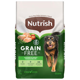 Nutrish empaque frontal 26 lb mostrando la receta sin granos