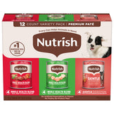 Nutrish vista frontal del empaque con diseño claro y sabores variados