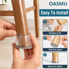 OASMU protector colocado en silla mostrando movimiento silencioso