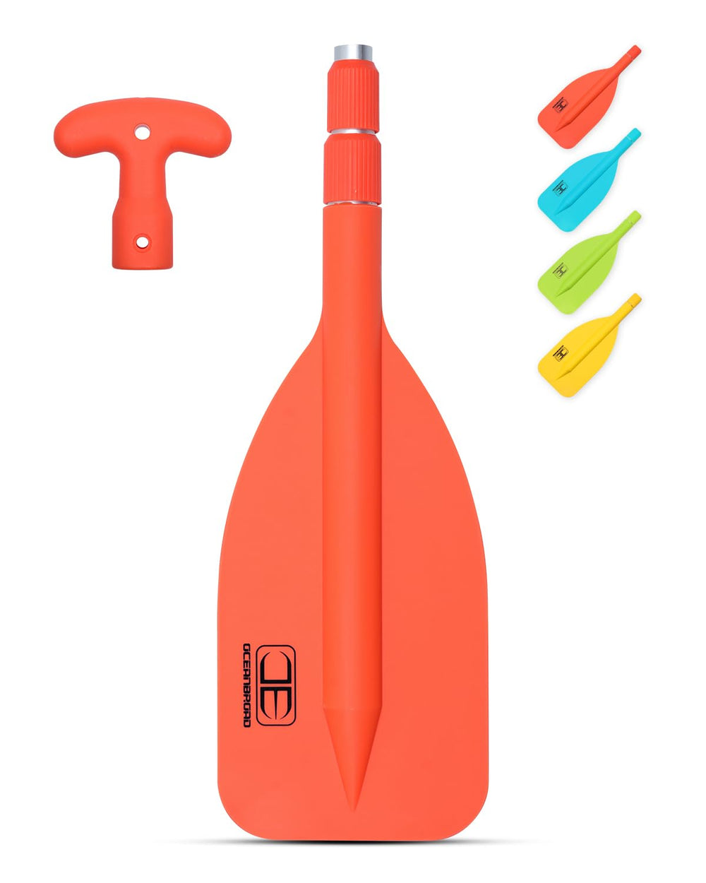 OCEANBROAD remo frontal naranja mostrando diseño compacto y visibilidad