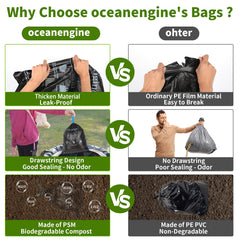 oceanengine bolsa colocada en inodoro portátil evitando derrames y olores